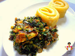 Vegetable soup, swallow with Titus Fish 
